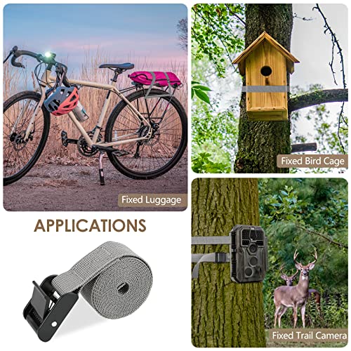 Folgtek-5-Pack-Trail-Game-Camera-Mounting-Straps-Portable-UV-Resistant-and-Foldable-Nylon-Fiber-Strap-Hunting-Camera-Tree-Strap-Belts-Kit-145cm-for-Trail-Cameras-Accessory-Light-gray-Light-Gray-145cm