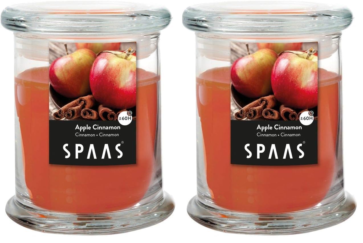 Bougie parfumée Apple Cinnamon SPAAS bocal de ménage 60h parfum maison