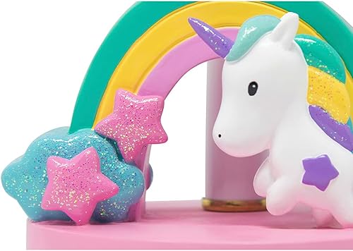 Miniatura 8 de Lámpara de unicornio rosa arcoíris  Luz LED pintada a mano para dormitorio de niñas  Sombras con purpurina con caja de regalo  Decoración de