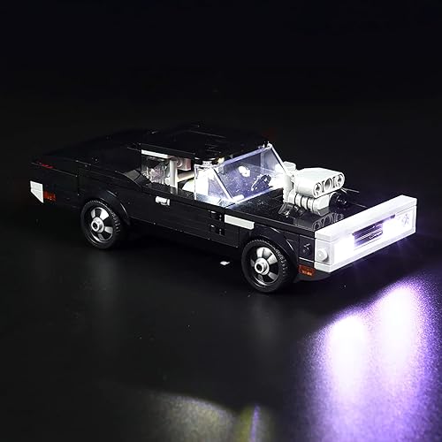 Miniatura 2 de BrickBling Luz LED compatible con Lego Speed Champions Fast & Furious 1970 Dodge Charger RT 76912, kit de iluminación de bricolaje compatible con