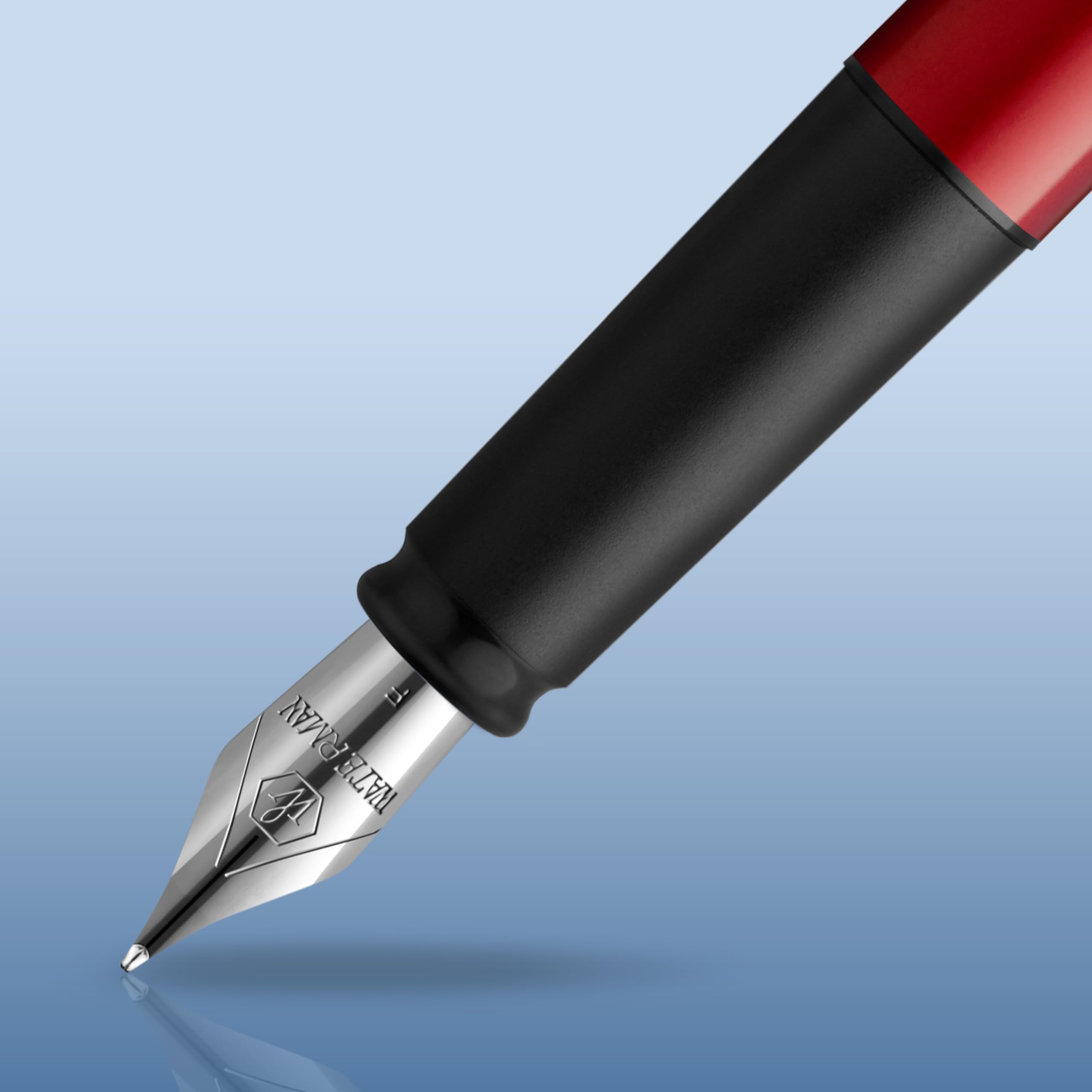 Waterman Penna stilografica Allure Premium in metallo | Lacca rossa con finiture cromate | Pennino fine | Inchiostro nero | Confezione regalo