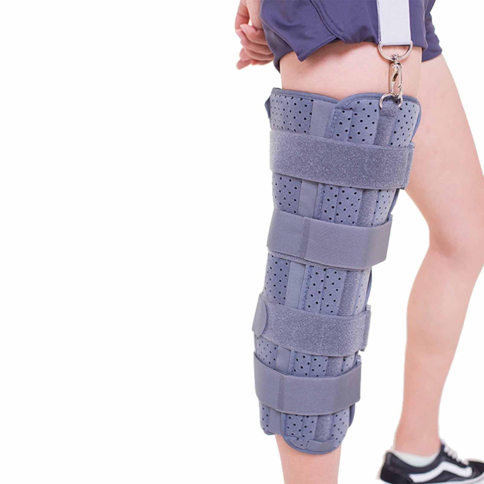 Férula inmovilizadora de piernas, férula de Rodilla, Abierta, Cabestrillo de Pierna anticaída, Abrazadera inmovilizadora de piernas Transpirable para Personas con Lesiones en Las piernas (XL)