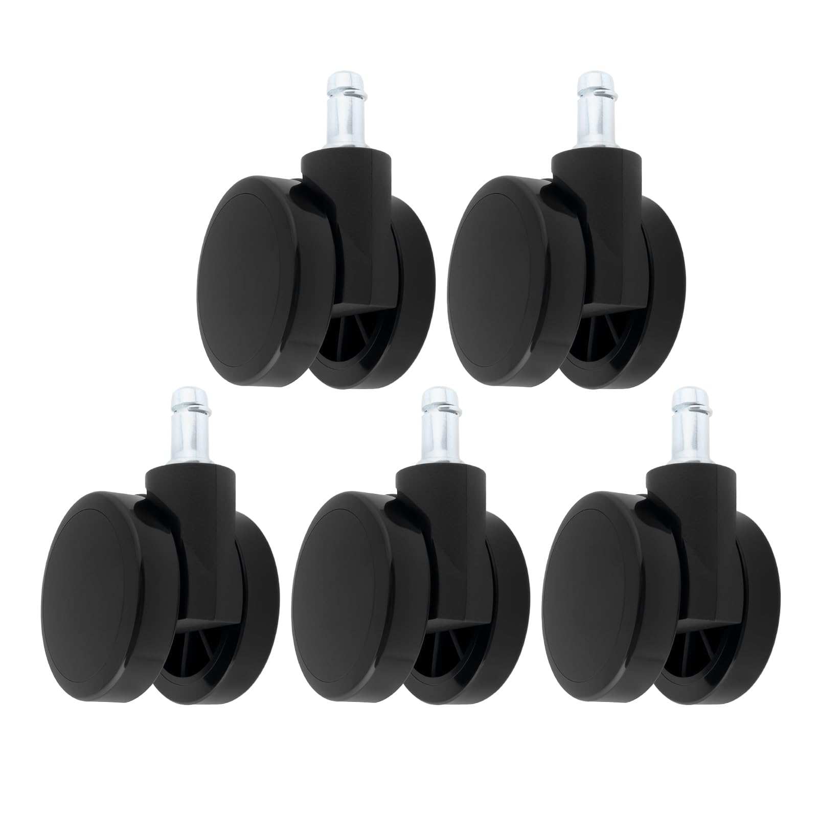 Lt Easiyl 5Pcs Soft Edge Casters Twin Wheel Non-Hooded Caster Compatible With Herman Miller Chair Compatible With Verus Compatible With Lino Compatible With Cosm