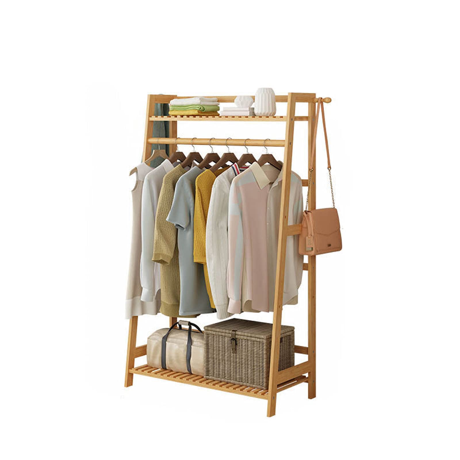 Tringle à vêtements en bois élégante et noble pour une présentation luxe