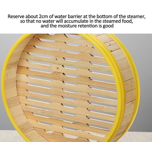 Bamboo Steamer 2 Tier Steamer With Lid Chinese Food Steamer Premium Bamboo Steam Basket Bamboo Cooker Steaming Rack Cookware For Dumplings,Rice,Dim Sum,Vegetables,Fish And Meat (9 Sizes) - Image 5