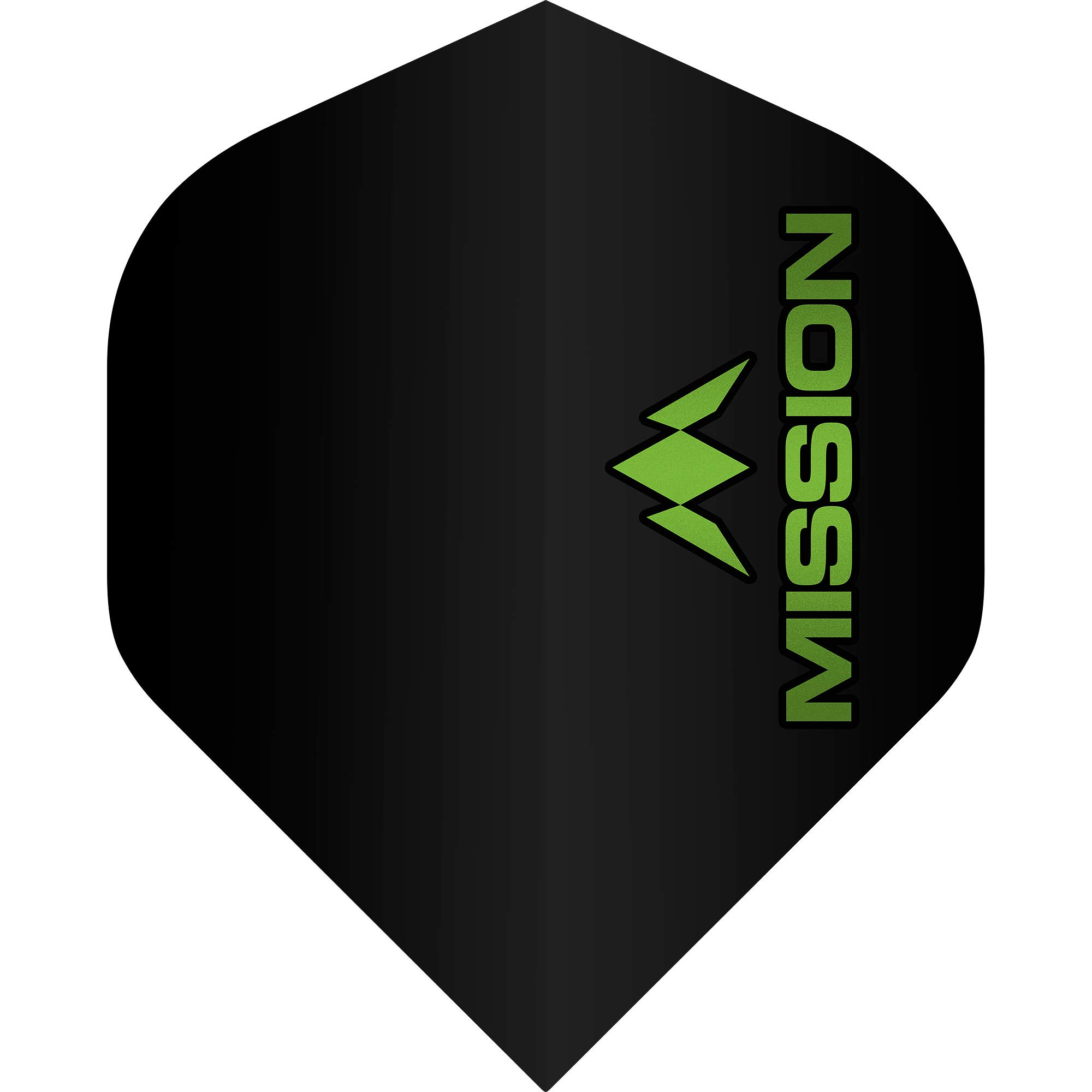 Mission Darts Logo Dart Flights | 100 Micron | Standard No 2, 1 Set of 3 Flights, Green (F2505)