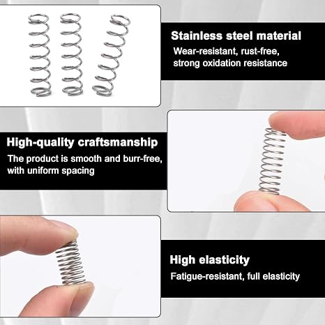 200PCS Springs Kit,Stainless Steel Small Springs, Compression Springs, Stainless Steel Professional Compression, Tension Springs, Steel Metal Small Spring, Assorted with Storage Box for Mechanical