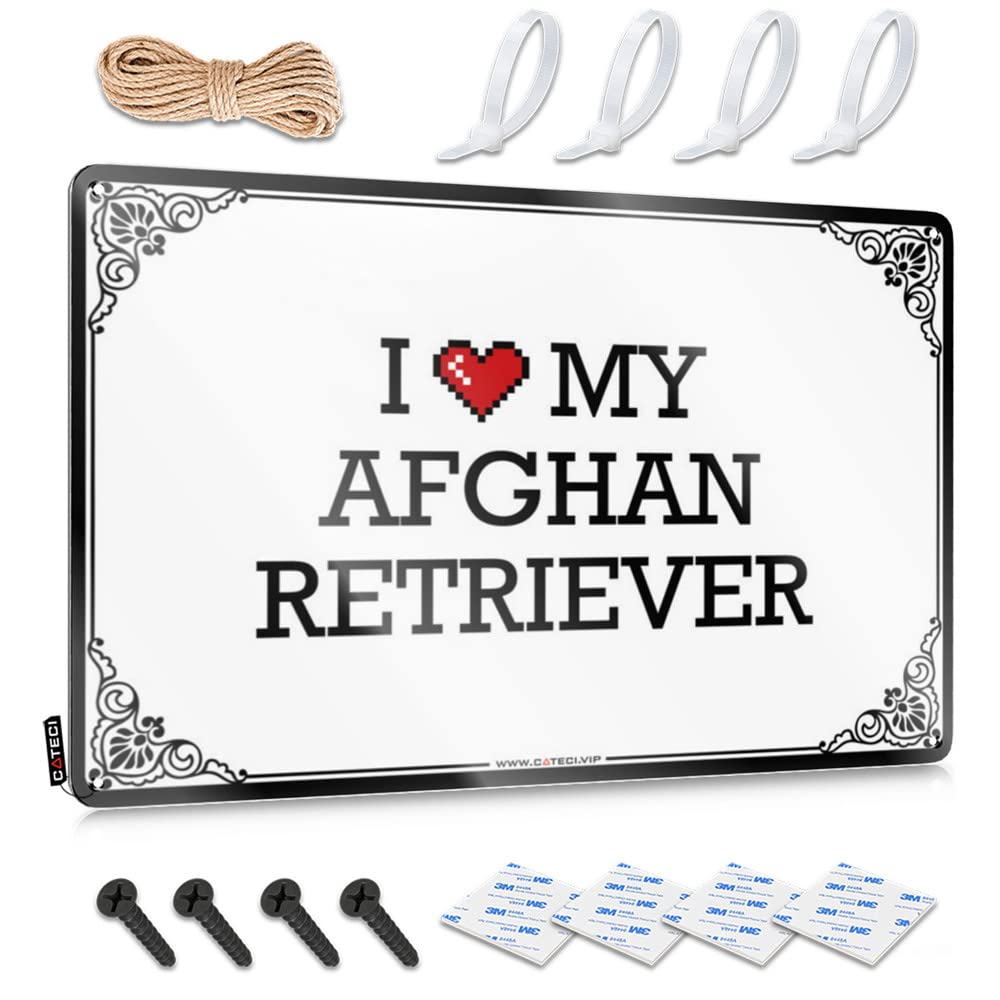Fzfn Colour I Love My Afghan Retriever Wall Art Necessities Decorative | Shabby Chic Soft Area Hanging Art For Cave Living Room(20X30cm)