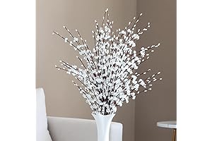 Larga espiga 6 PCS Jazmines Flores Artificiales, Flores decorativas de flores falsas