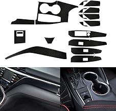 Lot de 18 autocollants décoratifs en fibre de carbone pour intérieur de voiture Toyota Camry 2018-20