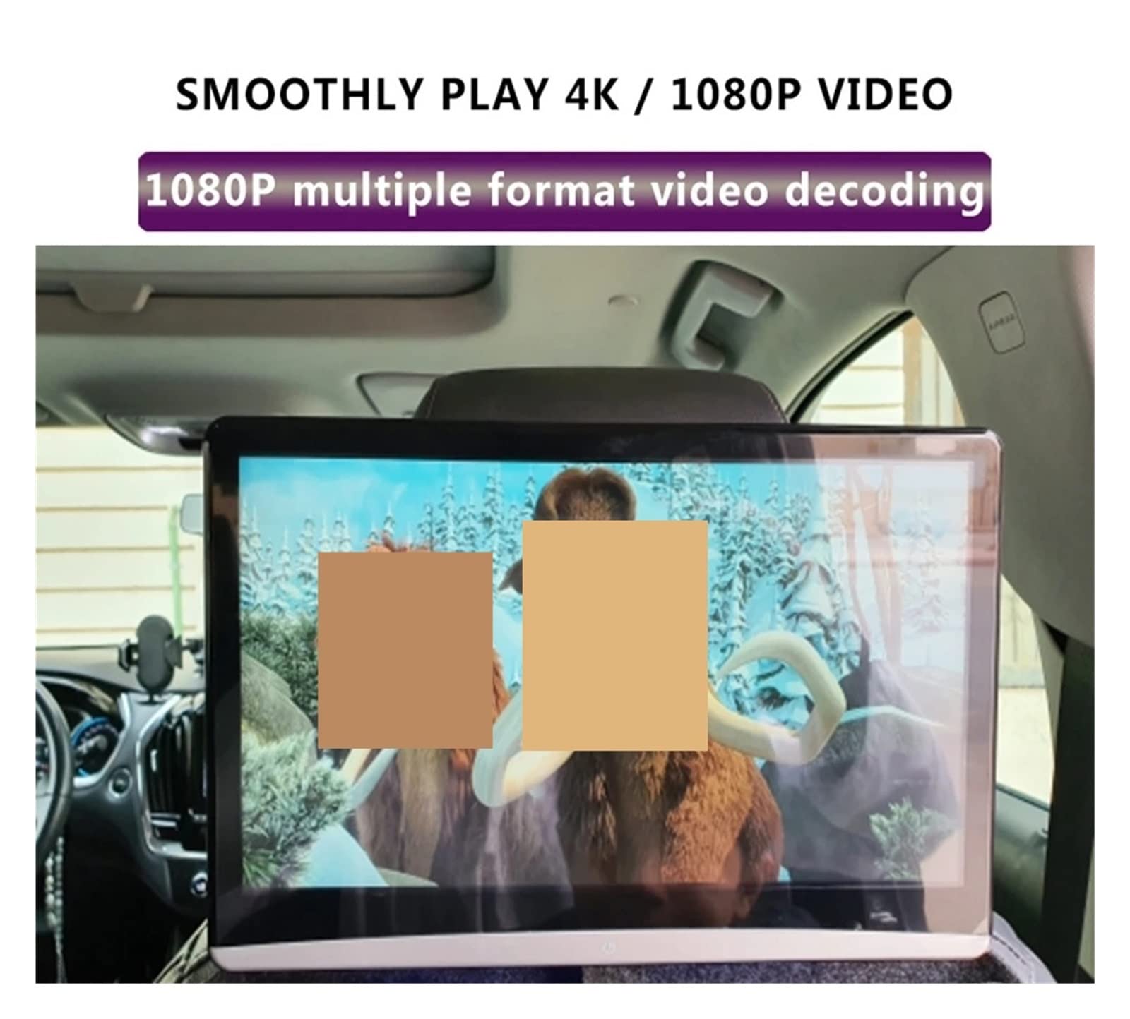 12,5-calowy monitor montowany za zagłówkiem samochodu IPS 4K Full HD 1080P WIFI/HDMI/USB/TF/BT RAM 2 GB + 16 GB Mirroring/Pobieranie aplikacji Miracast Film dla dzieci(2PC Monitor)