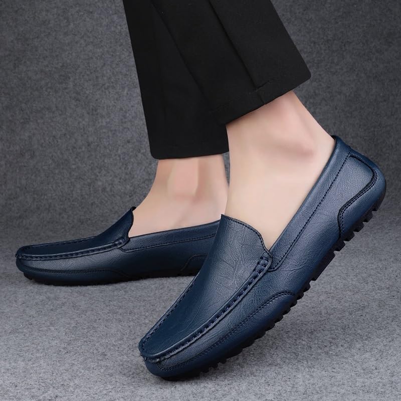 Party Loafers for Men's Pu Leather Classic Round Toe Comfortable Flat Heel Slip Resistant Wedding Slip-on3