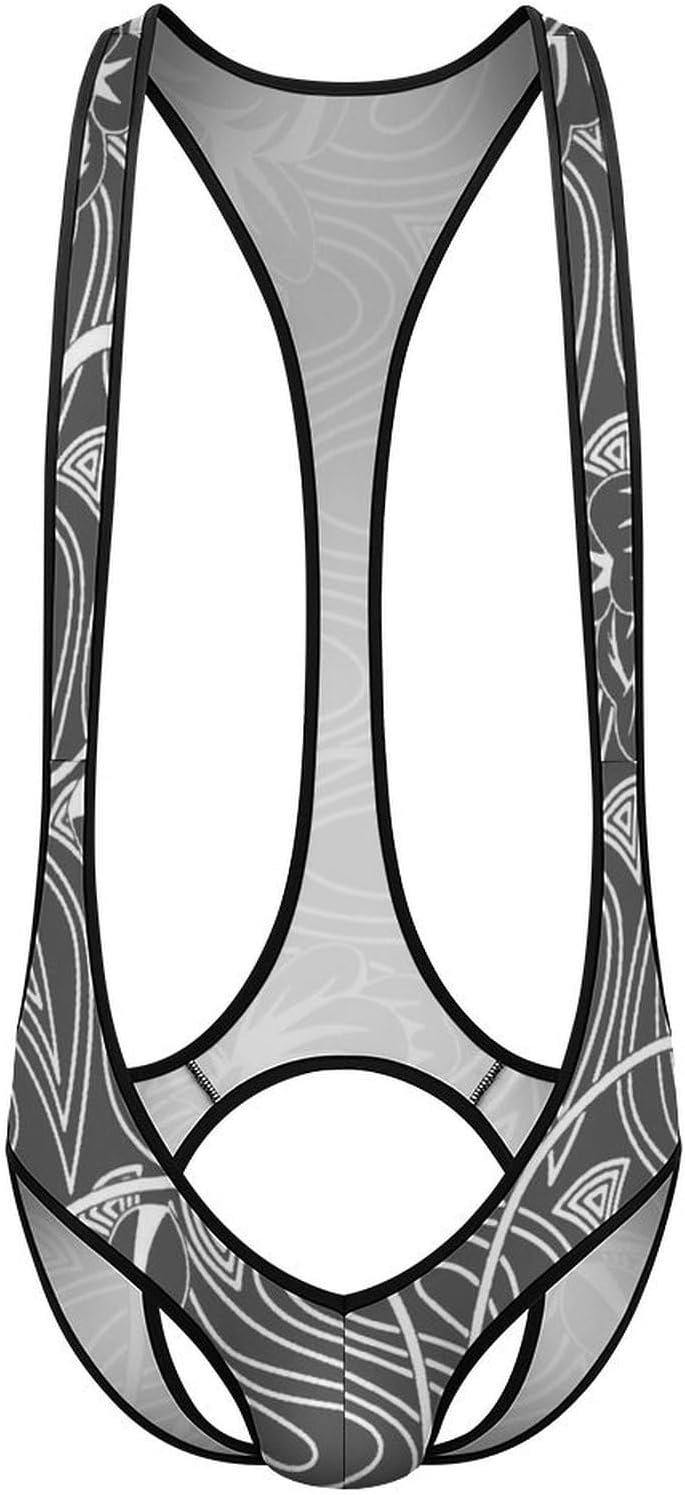 Mens Sexy Mesh Cut-out Bodysuit Transparent Underwear Nightwear Travel Style