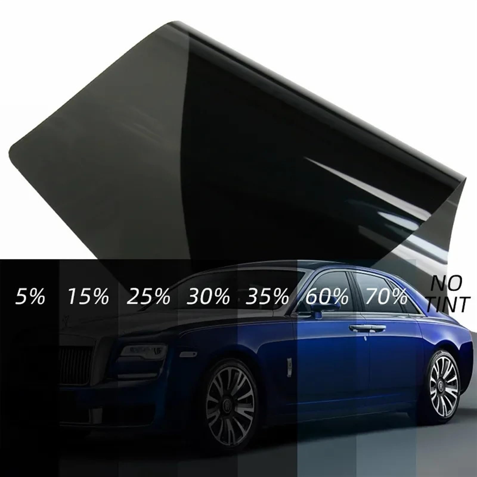 Auto Schutz Carbon Folie, Nano-Autofensterfolie, Wärmedämmung, UV-Schutz, Selbstklebender Sonnenschutz USO apto para Autos(35,50x300cm)