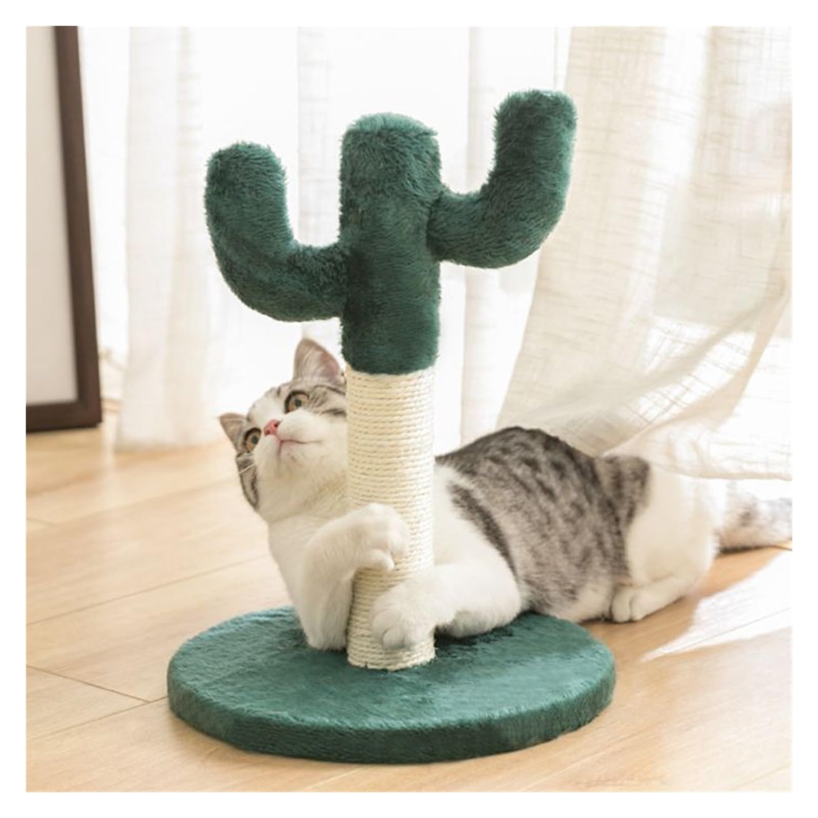 Cadre d'escalade chats cactus avec finitions en sisal naturel