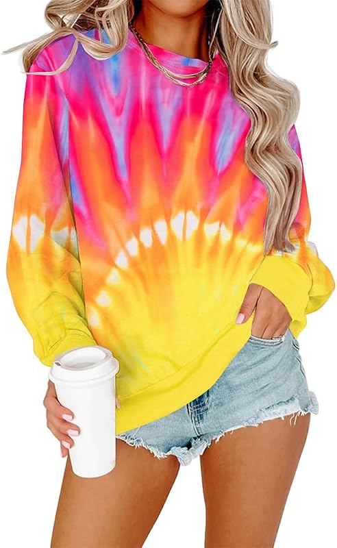 Vintage Flower Sweatshirt for Women Colorful Flower Tops