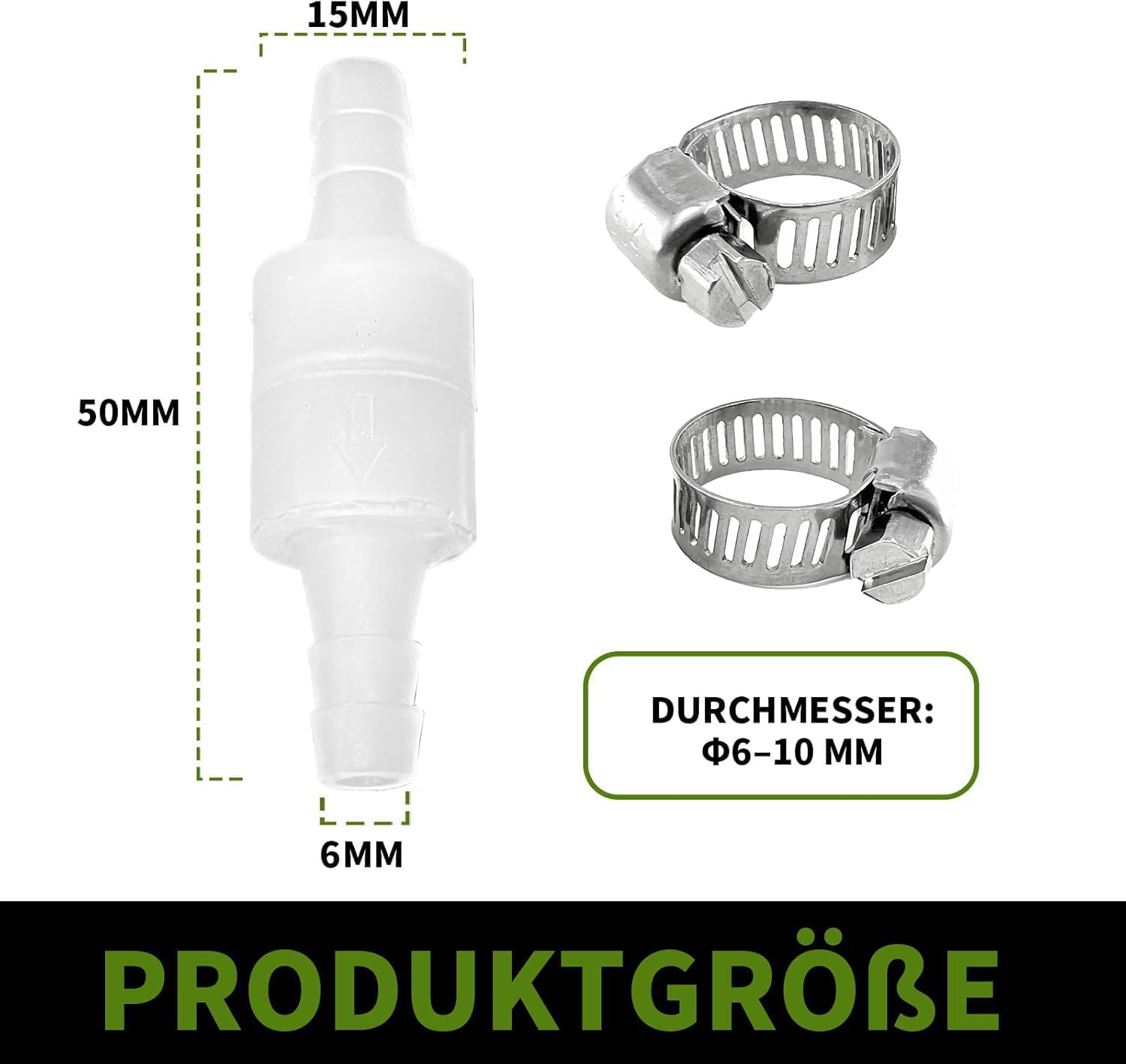 4 stuks terugslagklep van kunststof, uniek terugslagventiel
