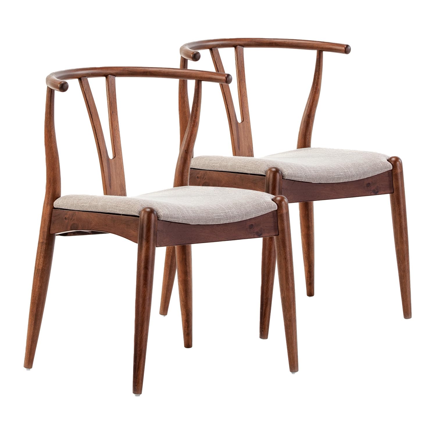 VS Venta-stock Pack 2 sedie Rustic color Noce, legno massiccio, 55 cm (Larghezza) 54,5 cm (Profondità) 76 cm (Altezza)