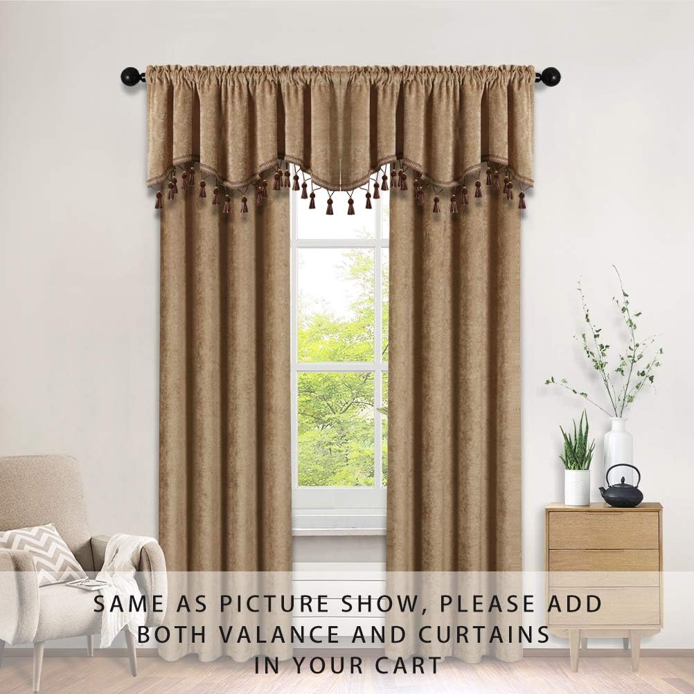ELKCA Double-Sided Chenille Curtains for Living Room Modern Window Treatment for Bedroom Curtain,Grommet Top-2 Panels (Coffee, 52" W x 96" L)