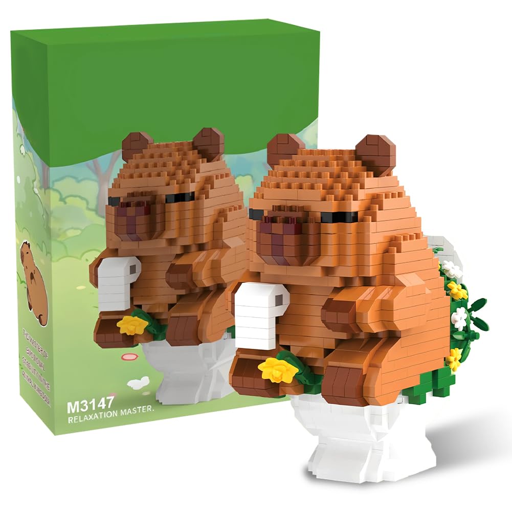 Capybara Building Blocks Set, Mini Animal Bricks, Capybara Gifts, Creative DIY Educational Toy for Stress Relief, Gifts for Birthday