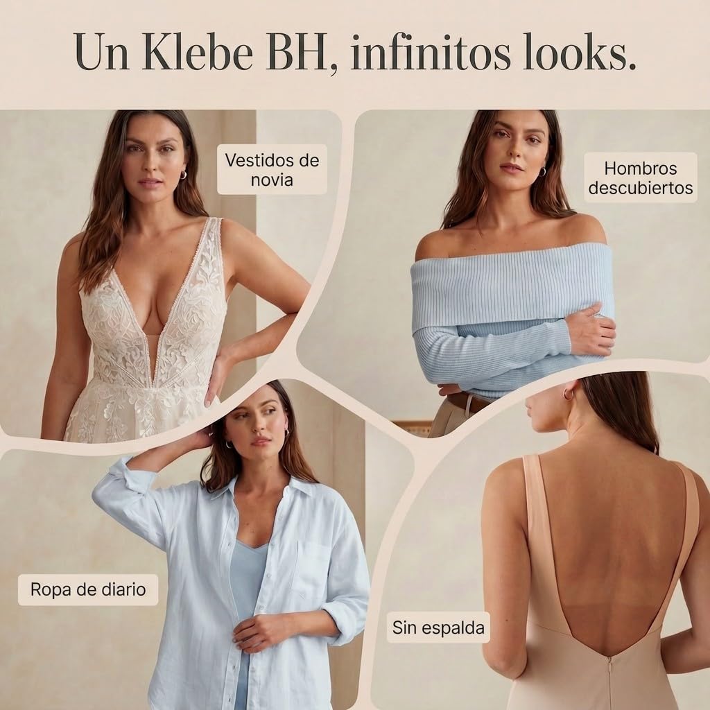 Sujetador Adhesivo Push Up – Sticky Bra Autoadhesivo con Cierre Metálico – Sujetador Sin Tirantes para Espalda Descubierta – Reutilizable