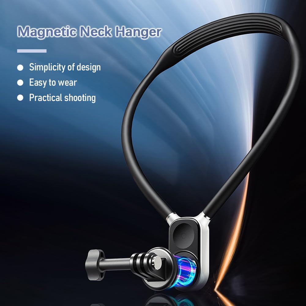 Andoer Magnetic POV Neck Mount Compatible with GoPro 12/11/10/9/8/7 Insta360 DJI Osmo Action Cameras and Smartphones