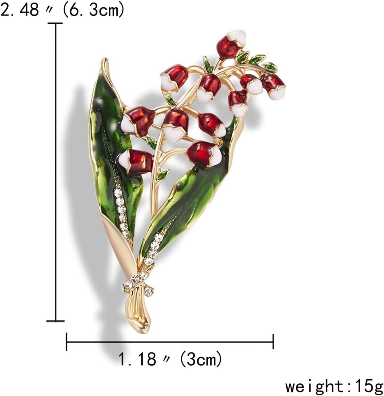 Broche for mujer, broches Elegantes diamantes de imitación Magnolia Flor Esmalte Broches Top Pulido Mujer Ramo Broche de boda Broche de planta broches for mujer (Metal color : A)