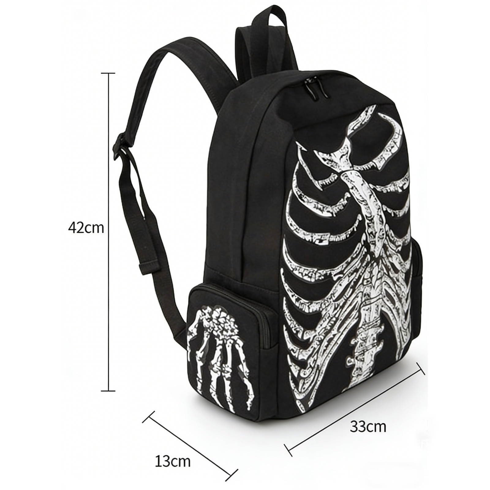 Generico Zaino Donna Teschio Stampa Design Originale | Zainetto con fantasia teschio e stile alternativo, capiente e resistente, ideale studenti, viaggio, street style e tempo