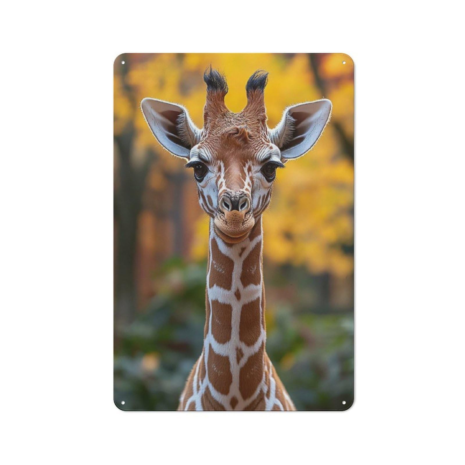 Junmoney Style-20 Vintage Tin Sign 30X20cm With Adorable Giraffe Portrait For Bar Or Restaurant, Suited To Bar Decor Enthusiasts