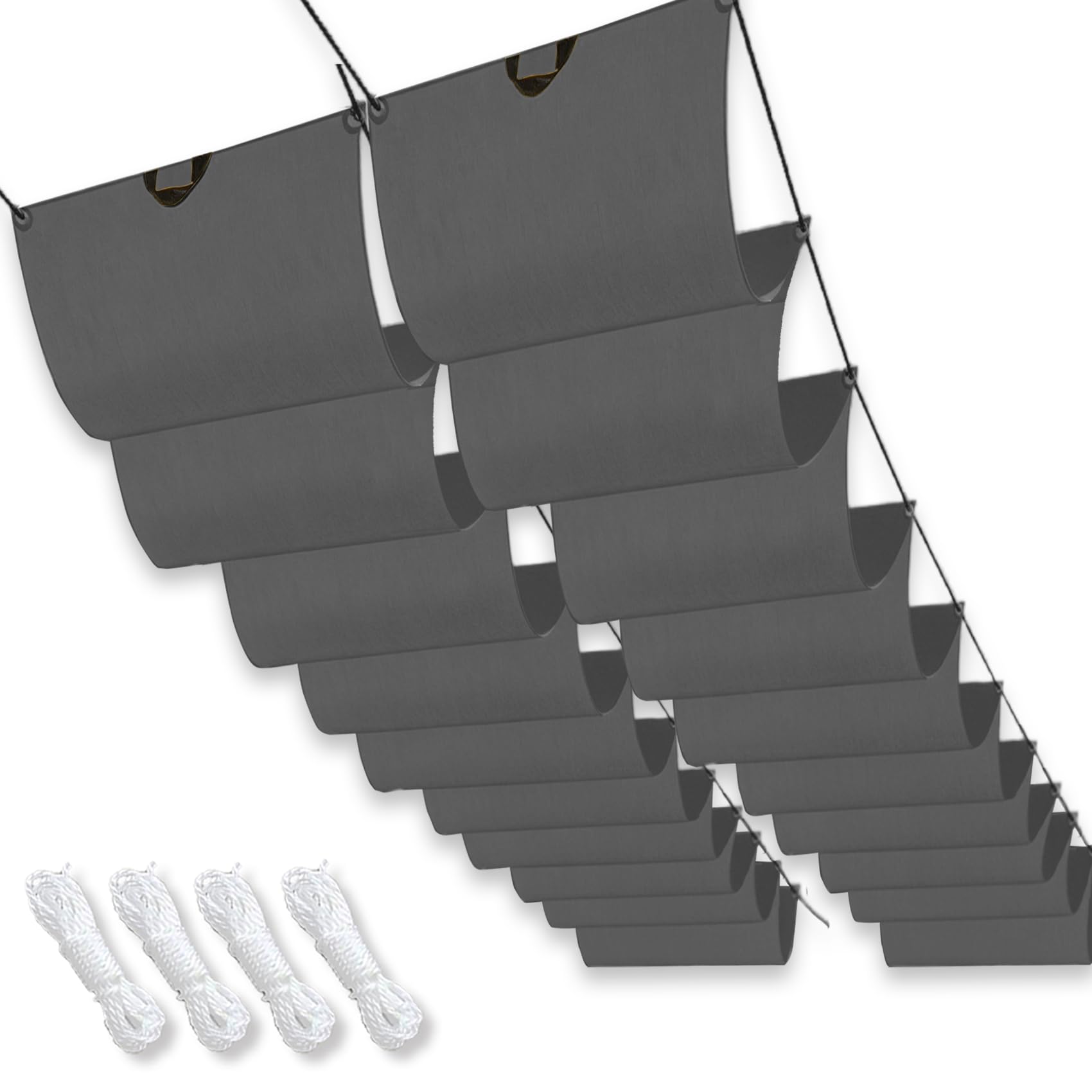 Voile d'ombrage carrée 2,2x7,5m gris foncé imperméable pour pergola