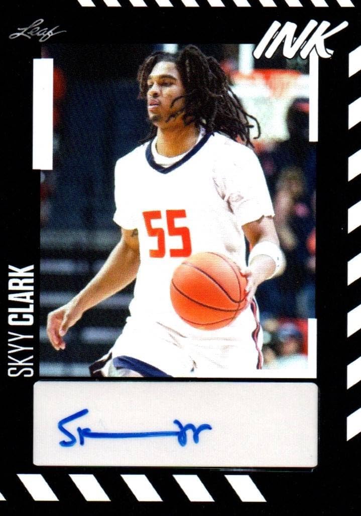 Skyy Clark Autographed Rookie Card White Auto Basketball Card - 2023 Leaf Ink Basketball Card #BA-SC1 (Bruins)