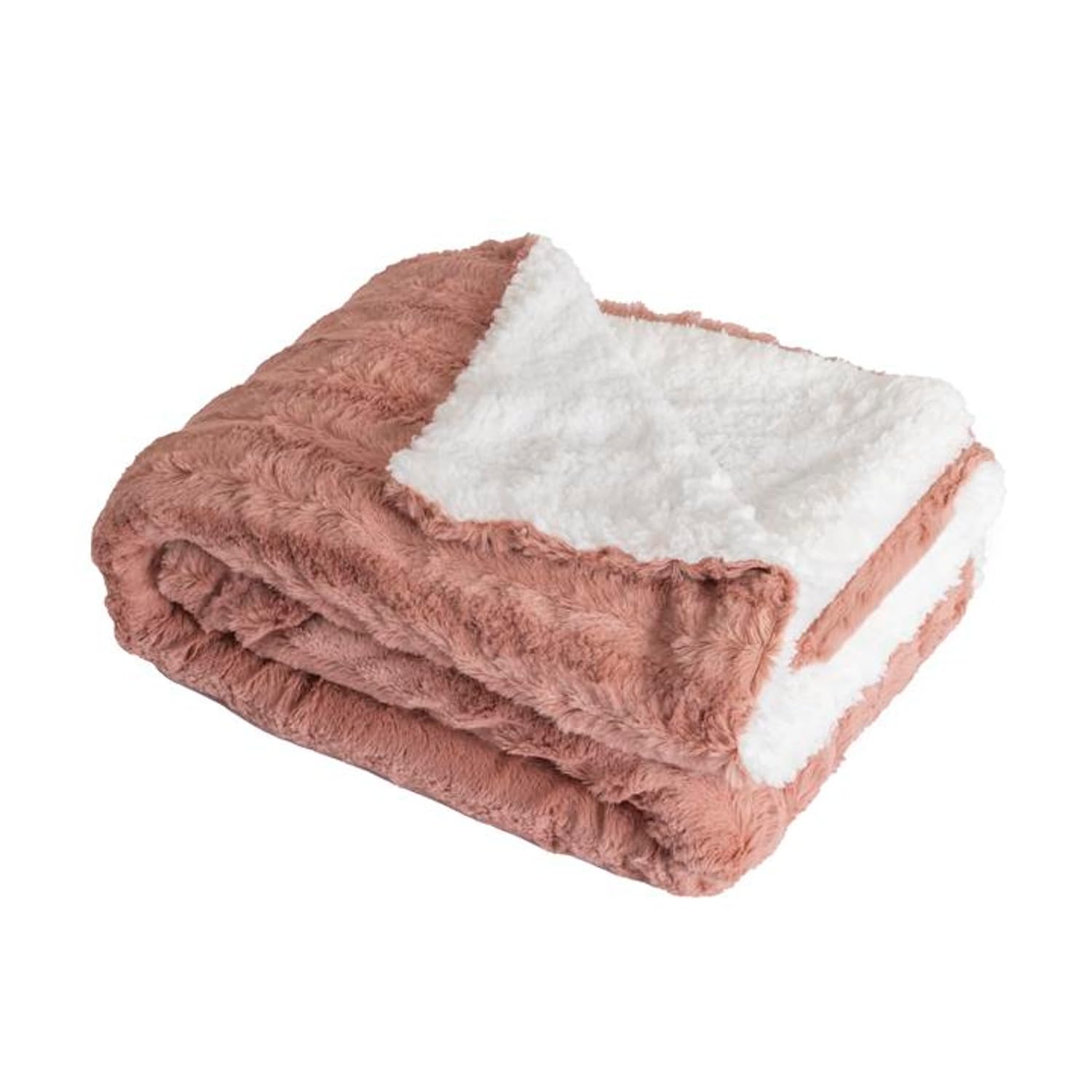 Plaid BERGIL SACASA Rose Chaud pour des Soirées Cocooning Réconfortantes
