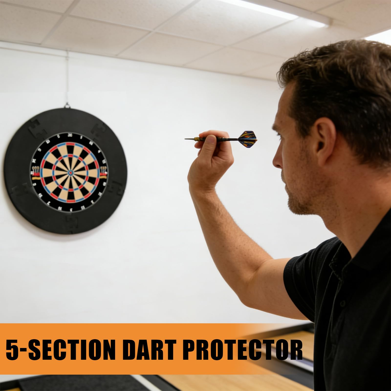 Anillo Protector 5 Piezas Dart Catchring de Pared Anillo Interior 45 cm Exterior 72 cm Protector Diana Dardos EVA Line Surround Tamaño Oficial Uso Doméstico y Exterior