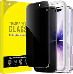 JETech Película de Vidro Temperado de Privacidade para iPhone 17 6,3 Polegadas, Protetor de Tela Anti-Espião com Ferramenta de Instalação Rápida, Pacote com 2