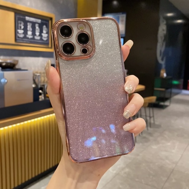 Cover GOKEN In Vetro Temperato Per Realme C55, Fondo Sfumato E Paraurti In Silicone - copertina