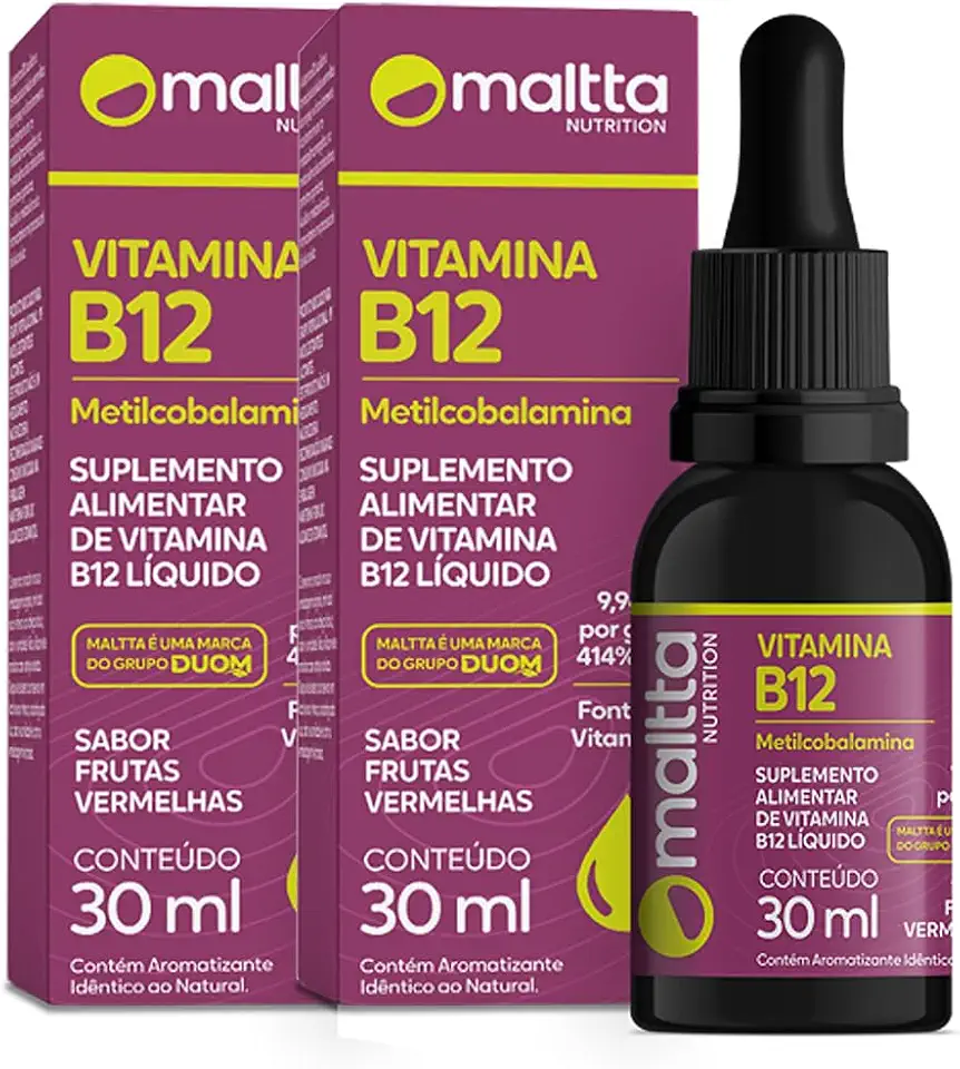 Vitamina B12 em Gotas 30 ml Maltta (Metilcobalamina) - Kit 2 Frascos - FBA