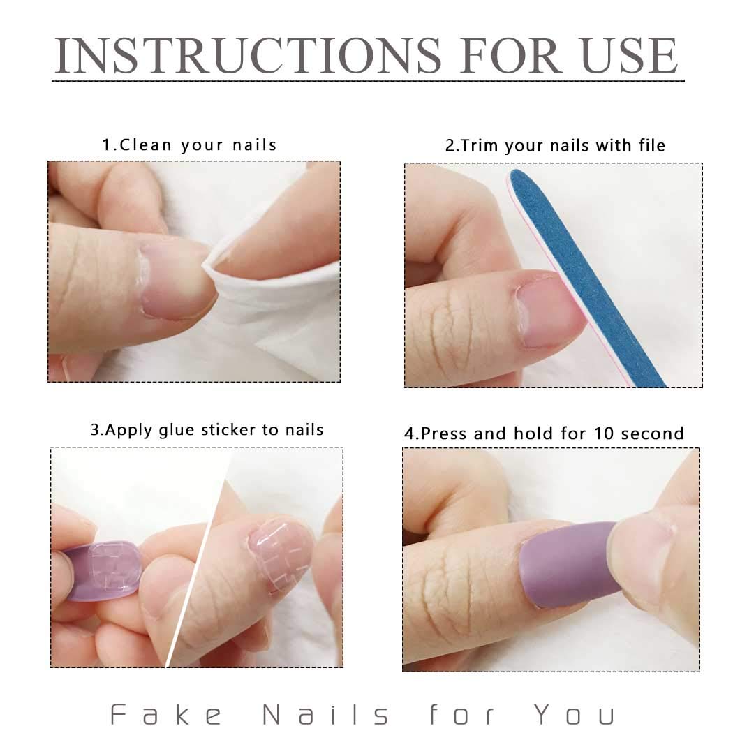 DIY Press On Nail Instruction Card Template Front And Back Digital
