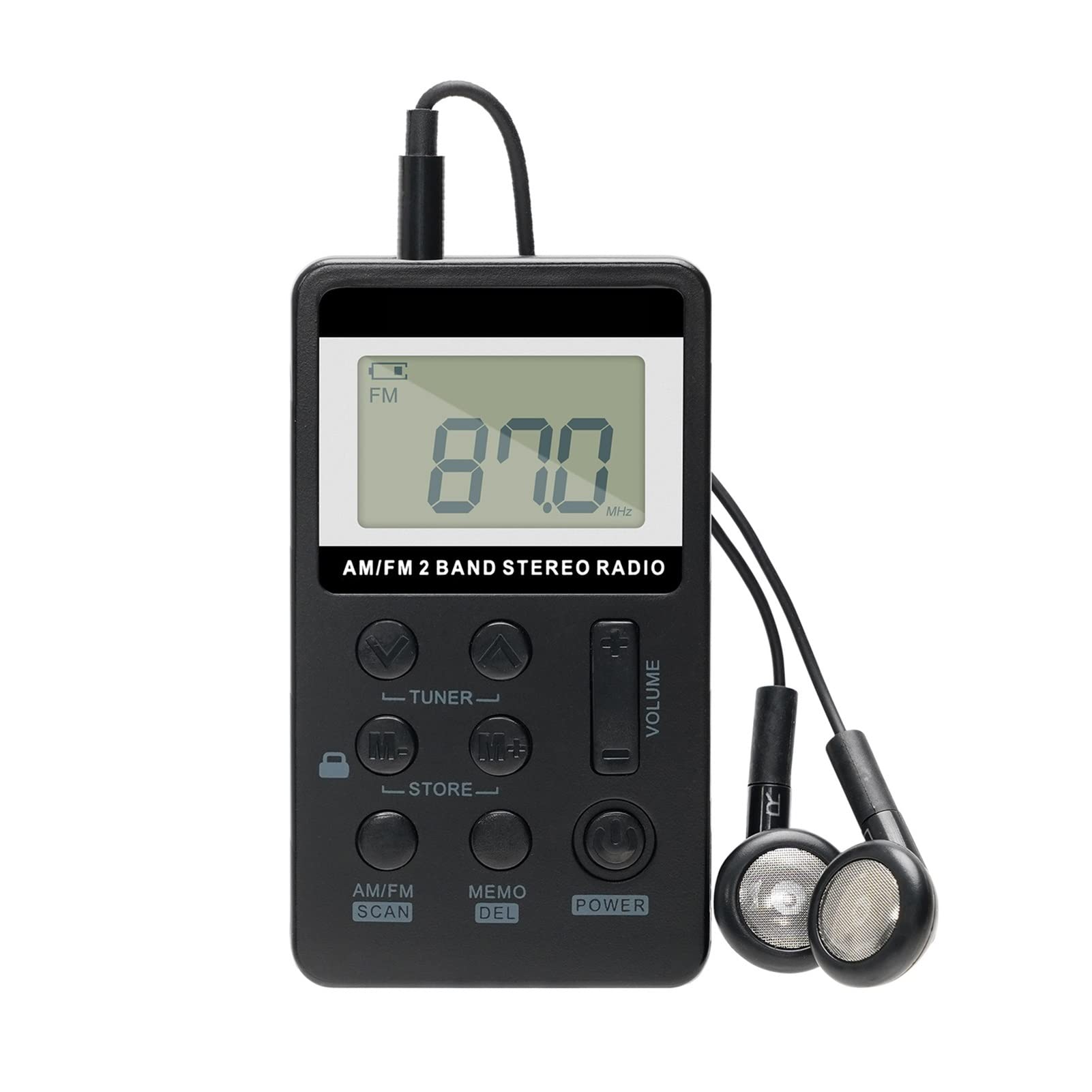 YGB Portable DAB/DAB+ FM Digital Radio,emergency food supply V112 Mini Handheld Radio Portable FM AM 2 Band Digital Pocket Radio Receiver Earphone