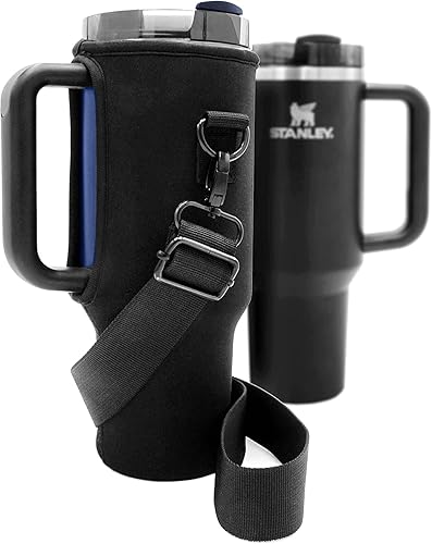 Miniatura 4 de Bolsa bandolera ajustable para vaso Stanley de 40 onzas con asa, funda protectora de repuesto con correa para el hombro, accesorios de copa