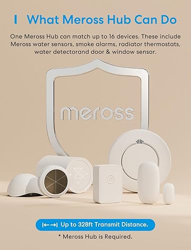 Miniatura 9 de Meross Kit de sensor inteligente WiFi para puertas y ventanas, compatible con Apple HomeKit, Alexa, SmartThings, mini alerta antirrobo, rango de 328