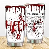 Scary Blood Tumbler Halloween Tumblers Cup Insulated Travel Mug Stainless Steel Coffee Mugs with Lid...