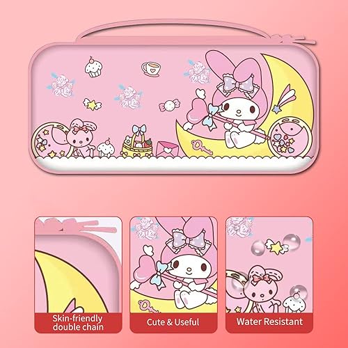 Miniatura 2 de PERFECTSIGHT Bonita funda de transporte para Nintendo Switch OLED, funda de transporte portátil de viaje Kawaii con 12 ranuras para tarjetas de