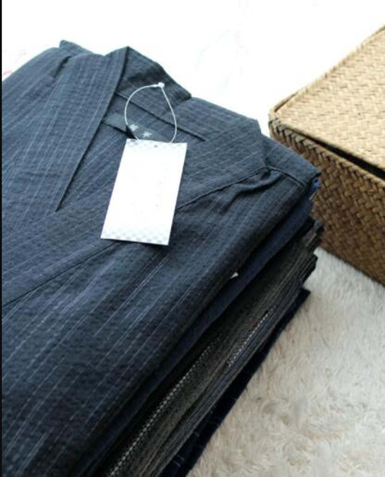 Kimono japonés para Hombre, Camisa y pantalón de algodón y Lino, Conjunto de Ropa de Descanso para SPA, Estilo 2, Multicolor, Talla única