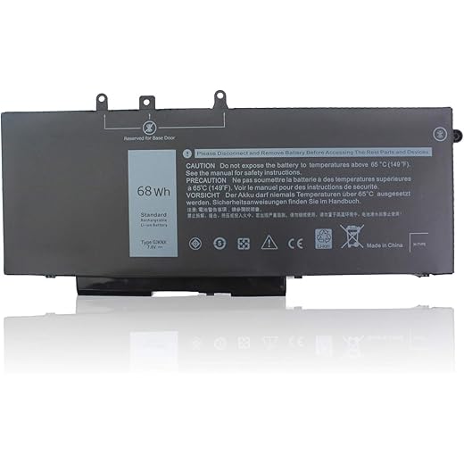 GJKNX Laptop Battery for DELL 7.6V 68Wh