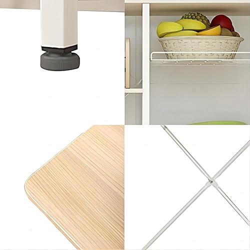 Miniatura 26 de soges Estante de cocina de 3 niveles para horno de microondas, carrito de almacenamiento, estante para estación de trabajo, color marrón rústico