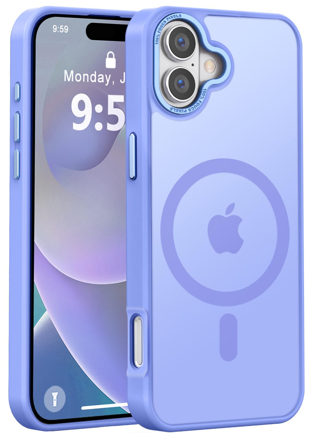 Newfuture Strong Magnetic Compatible with iPhone 17 Pro Case [13 FT Military Drop Protection] [Compatible with Magsafe] Slim Translucent Matte Shockproof with Anti-Fingerprint Phone Case, Tender Pink — view 100