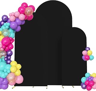 4ft,5ft,6ft Black Set of 3 Spandex Arch Backdrop Cover