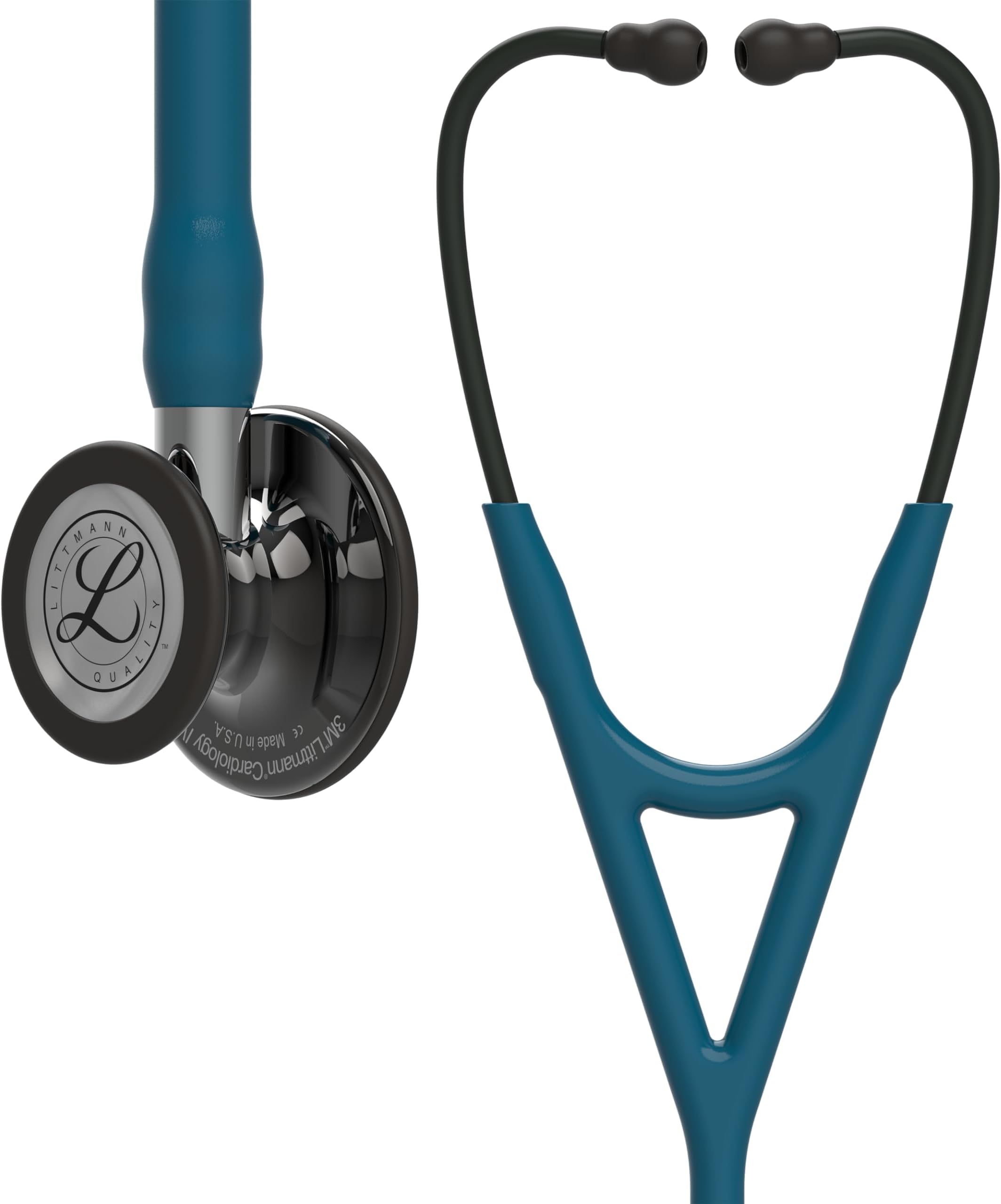 3M Littmann Cardiology IV Diagnostic Stethoscope, High Polish Smoke-Finish Chestpiece, Caribbean Blue Tube, Mirror Stem and Smoke Headset, 27 inch, 6234