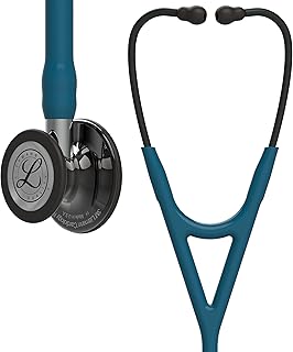 3M Littmann Cardiology IV Fonendoscopio Diagnóstico, Campana De Acabado Estándar, Vástago Y Auricular De Acero Inoxidable, Tubo Color Azul, 69 cm