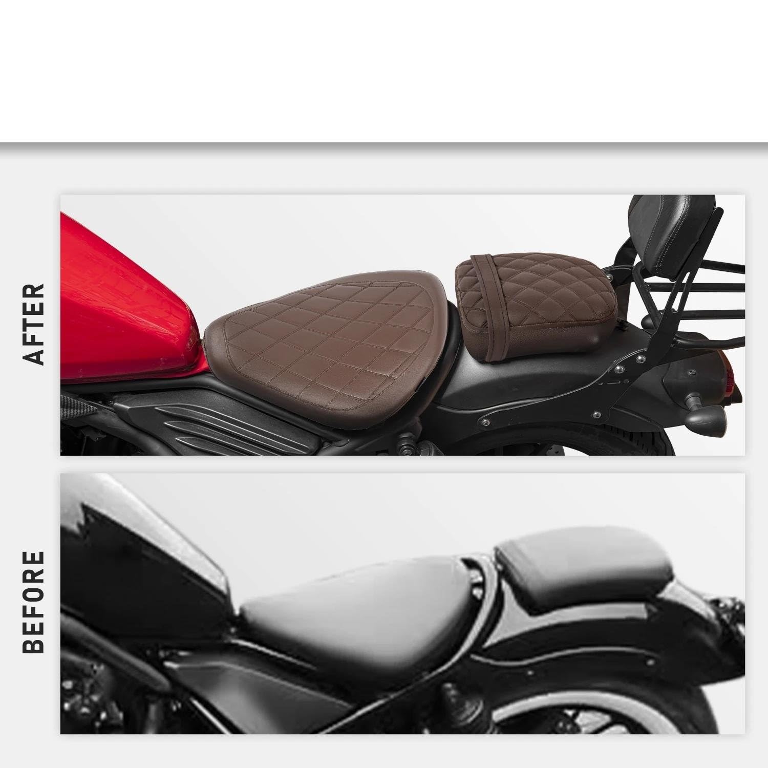 Accesorios Motocicletas para Rebel CMX300 CMX500 2017-2026 2025 2024 Silla De Montar En Motocicleta Asiento Delantero Asiento con Almohadilla Trasera Confort Piezas Repuesto(BLK)